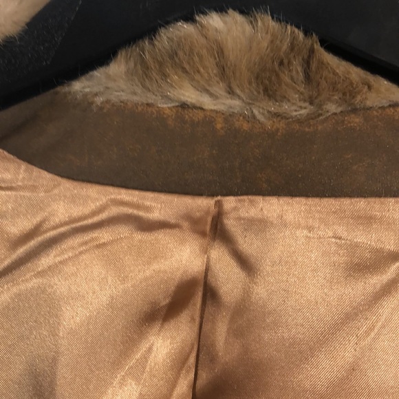 Vintage Light Brown Faux Fur Button Up Coat size 14 - Picture 12 of 15